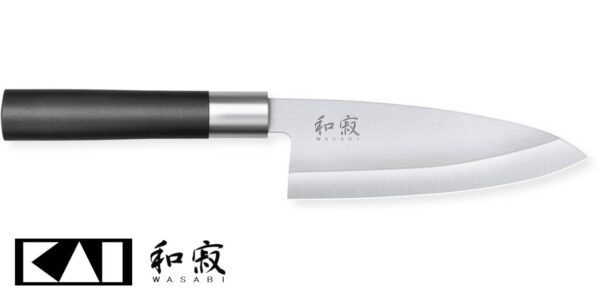 Coltello Deba Kai 15 cm 6715D Wasabi Black - immagine 2