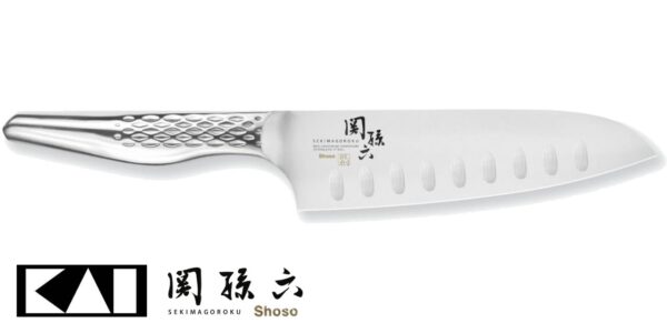 Coltello Santoku olivato Kai 16,5 cm AB-5157 Seki Magoroku Shoso - immagine 2