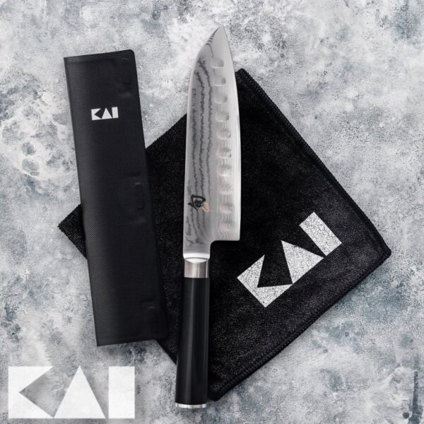 Coltello Santoku olivato Kai 18 cm DM-0718 Shun Classic - immagine 4