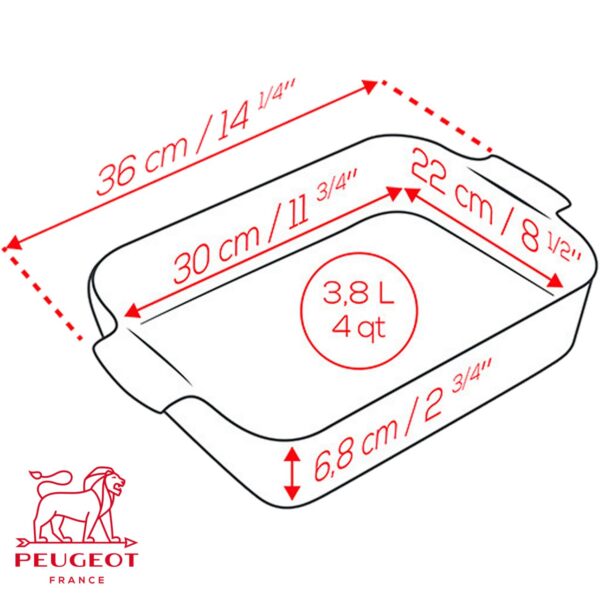Pirofila rettangolare in ceramica Peugeot Appolia 36 cm PSP61210 - immagine 8