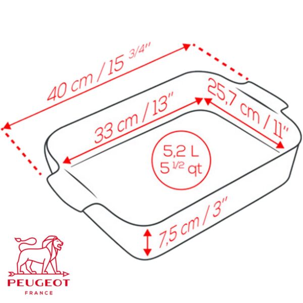 Pirofila rettangolare in ceramica Peugeot Appolia 40 cm PSP60015 - immagine 7