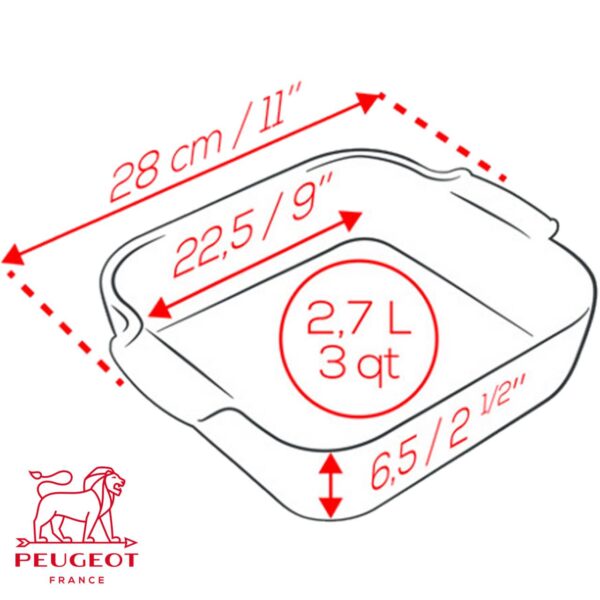 Pirofila quadrata Peugeot Appolia 28 cm PSP60190 - immagine 7