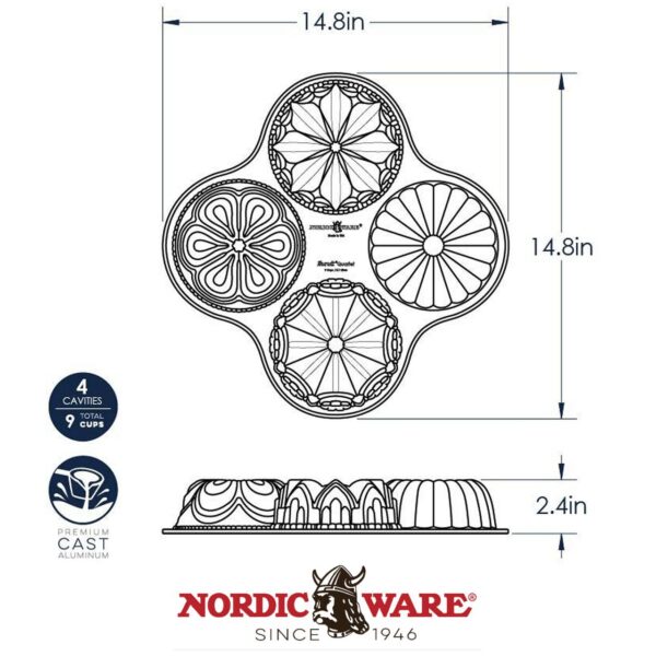 Stampo Bundt Quartet Nordic Ware NW 91377 - immagine 7