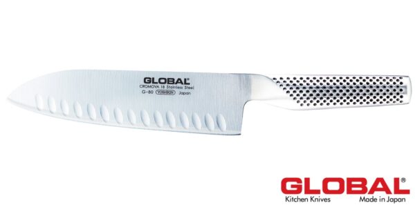 Coltello Global Serie G Santoku alveolato 18 cm G-80 - immagine 2