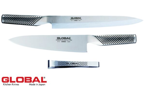 Set 2 coltelli Global serie G + pinza spina pesce - immagine 2