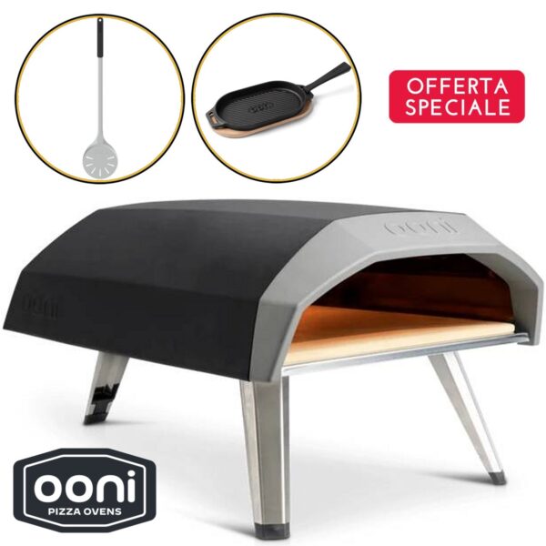 Kit forno pizza Koda 12 + pala giro pizza Ooni + piastra in ghisa - immagine 2