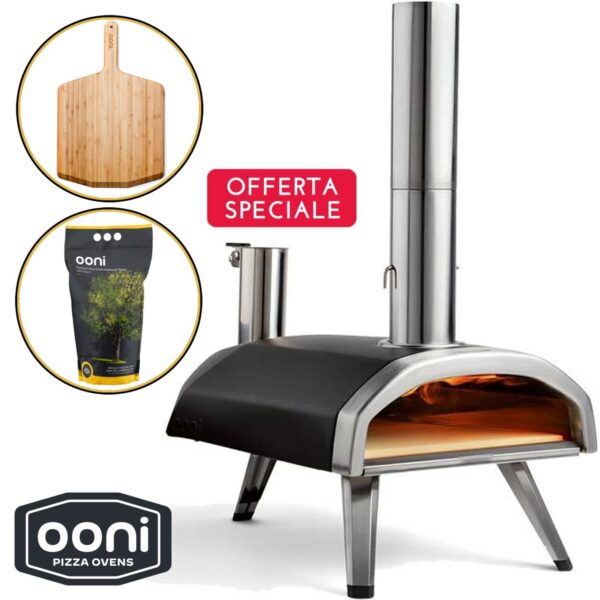 Kit forno pizza Fyra 12 Ooni + pala in legno Ooni + sacco 3kg pellet - immagine 2
