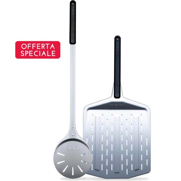 Set pala forata in allumio da 30 cm Ooni + pala giro pizza Ooni