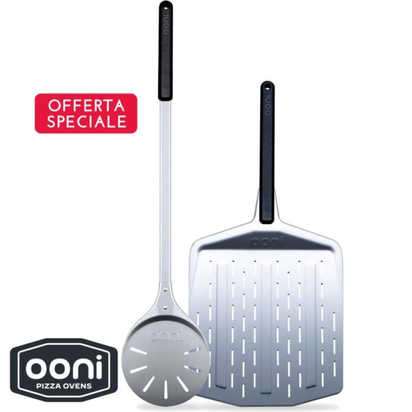 Set pala forata in allumio da 30 cm Ooni + pala giro pizza Ooni - immagine 2