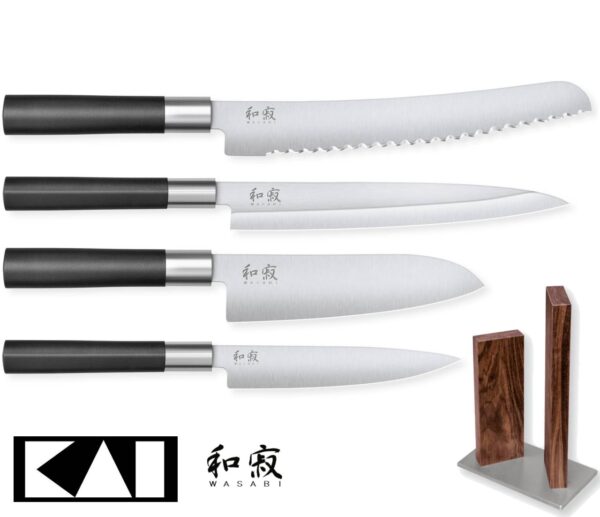Set 4 coltelli Kai Wasabi Black + ceppo magnetico Stonehenge Kai - immagine 2