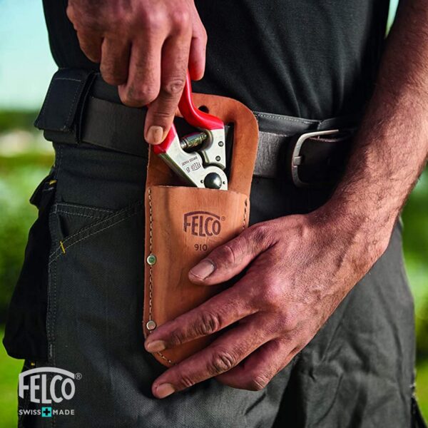 Custodia Felco 910 in cuoio con passante e clip a molla F910 - immagine 3