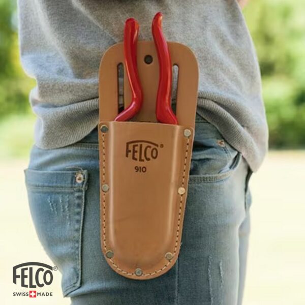 Custodia Felco 910 in cuoio con passante e clip a molla F910 - immagine 4