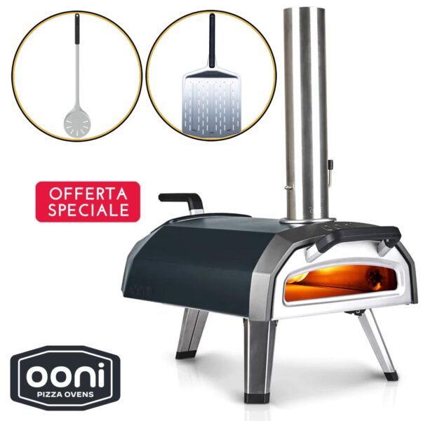 Set forno pizza Ooni Karu 12G + pala forata + giro pizza - immagine 2