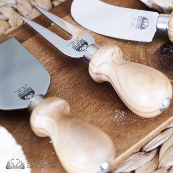 Set mini ceppo Due Cigni in olivo con 5 coltelli da formaggio 2C 300 - immagine 7