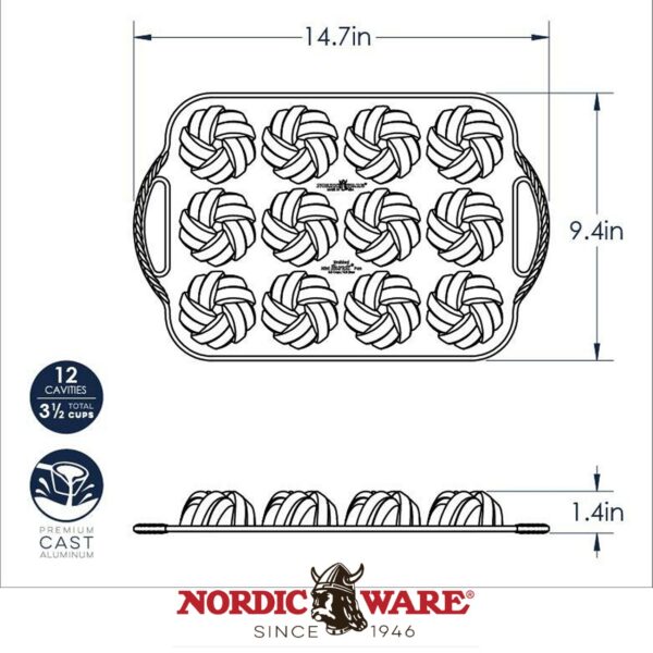 Stampo 75th Anniversary Braided mini Bundt Nordic Ware NW 95377 - immagine 7