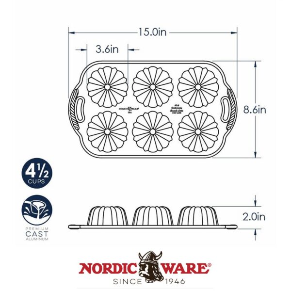 Stampo 6 Anniversary Bundtlette Nordic Ware NW 86277 - immagine 8