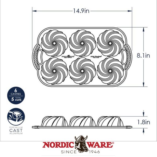 Stampo Swirl Bundtlette Nordic Ware NW 93977 - immagine 6