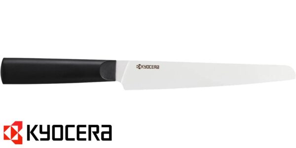 Coltello ceramica Kyocera Chowa da Pane microzigrinato 18 cm TK181WHBK - immagine 2