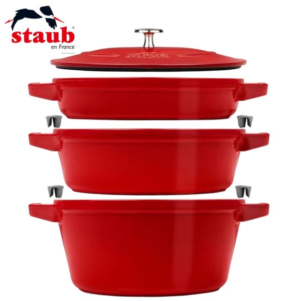 Set pentole in ghisa Staub 3 pezzi impilabili 40508-3 - immagine 2