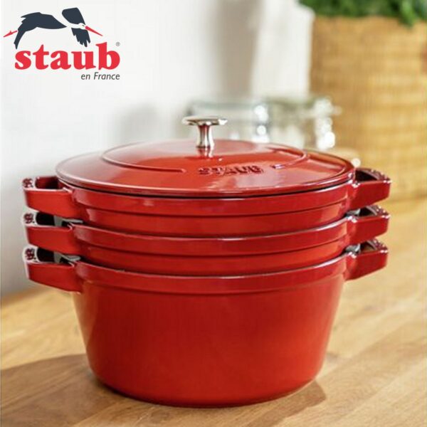 Set pentole in ghisa Staub 3 pezzi impilabili 40508-3 - immagine 8