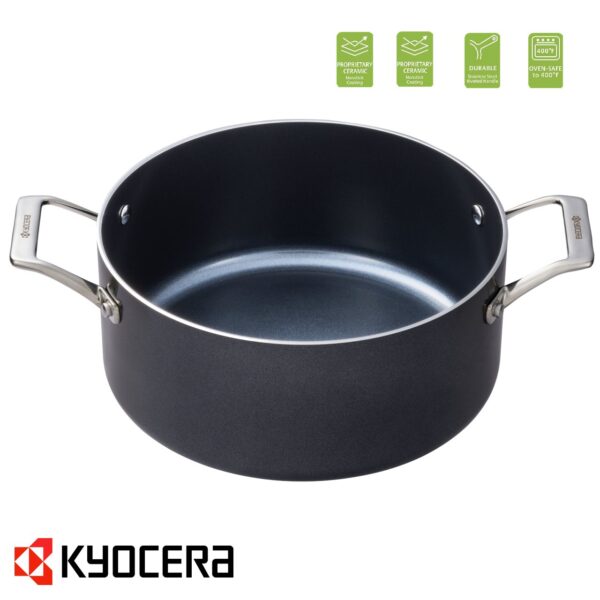 Pentola Kyocera con rivestimento in ceramica con coperchio 24 cm CSTP09 - immagine 3