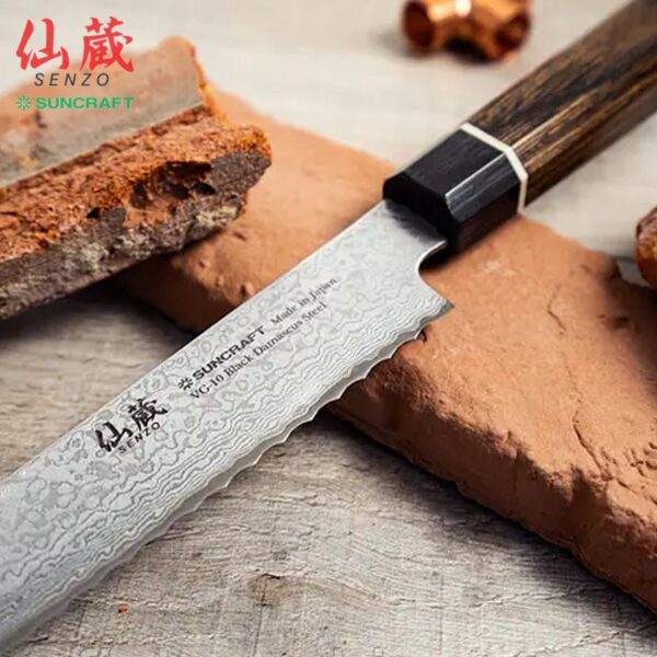 Coltello da Pane Suncraft Senzo Black 22 cm BD-06 - immagine 6