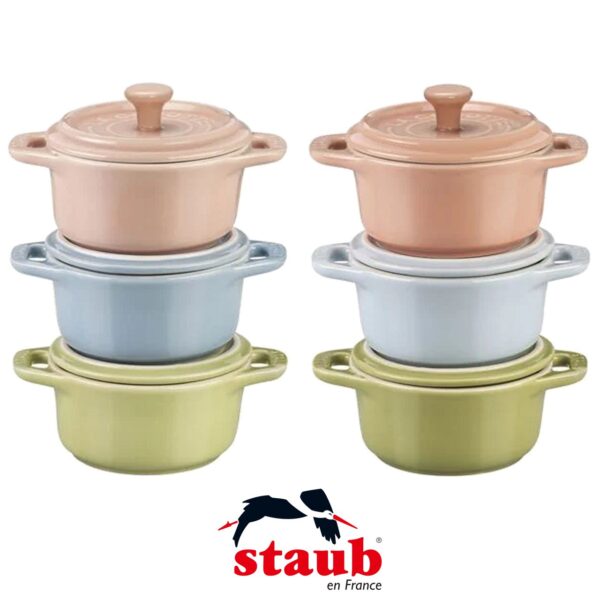 Mini cocotte Staub in ceramica set 6 pezzi colori misti 1011640 - immagine 2