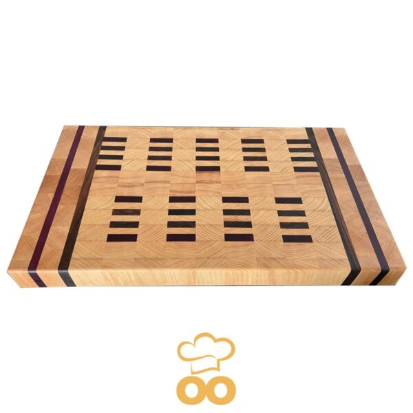 Tagliere artigianale in legno massello di frassino, rovere e wengè TA009 - immagine 2