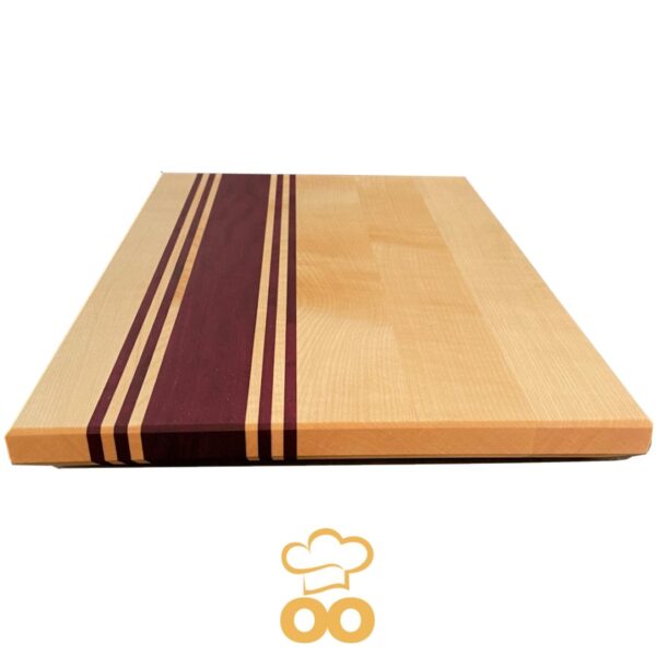 Tagliere artigianale in legno massello di amaranto e acero TA008