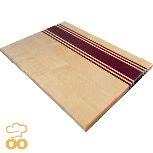 Tagliere artigianale in legno massello di amaranto e acero TA008 - immagine 2