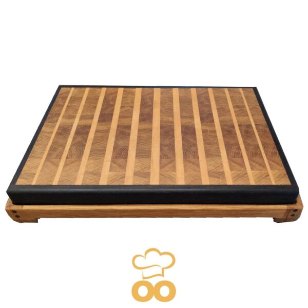 Tagliere artigianale bifacciale con base in rovere TA012 - immagine 2