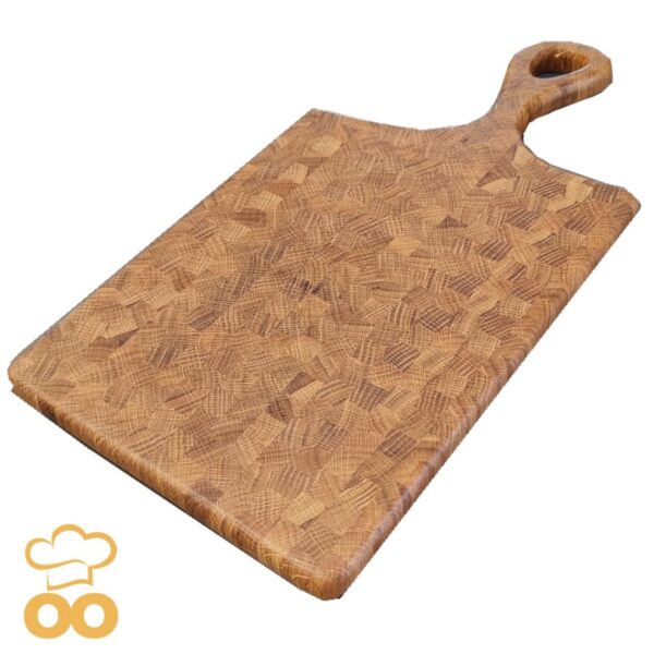 Tagliere artigianale in rovere con manico TA010 - immagine 3
