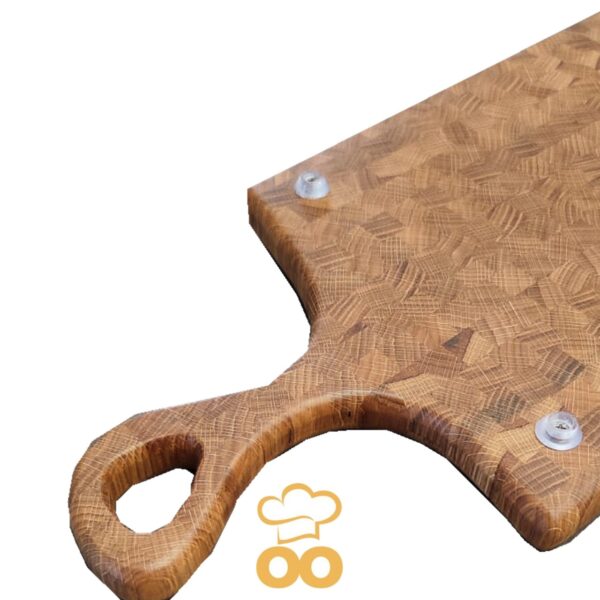Tagliere artigianale in rovere con manico TA010 - immagine 5