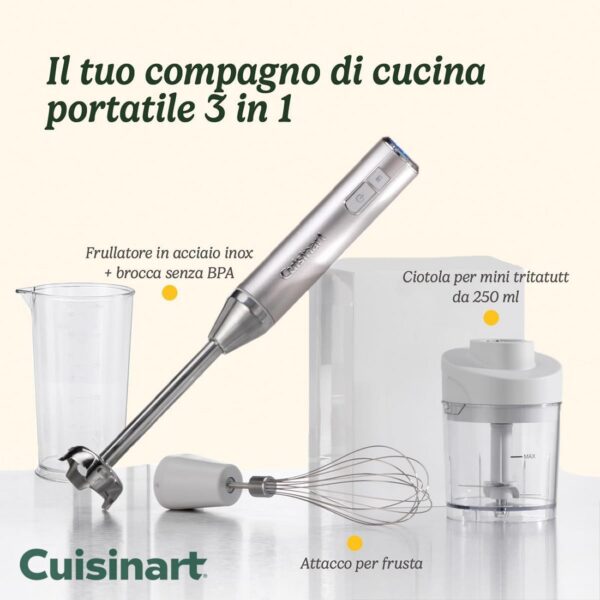 Frullatore ad Immersione Cuisinart wireless RHB100E - immagine 3