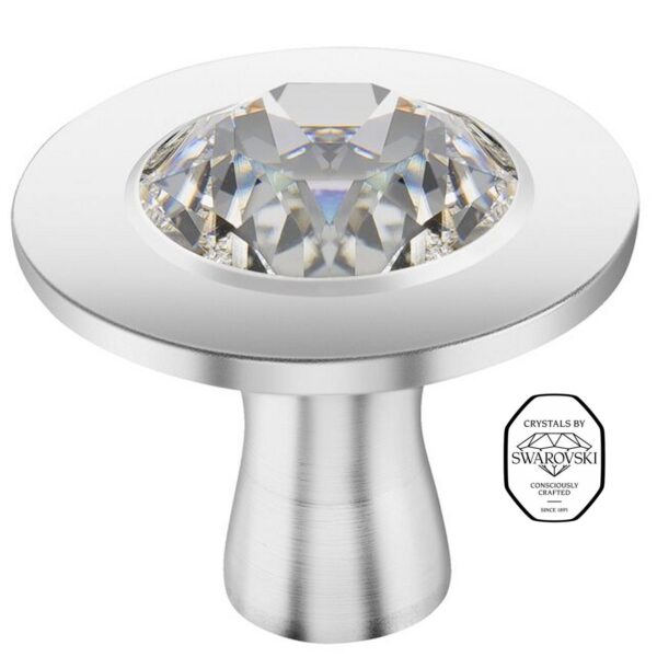 Pomello Staub Swarovski rotondo da 4 cm in acciaio inox 1031072