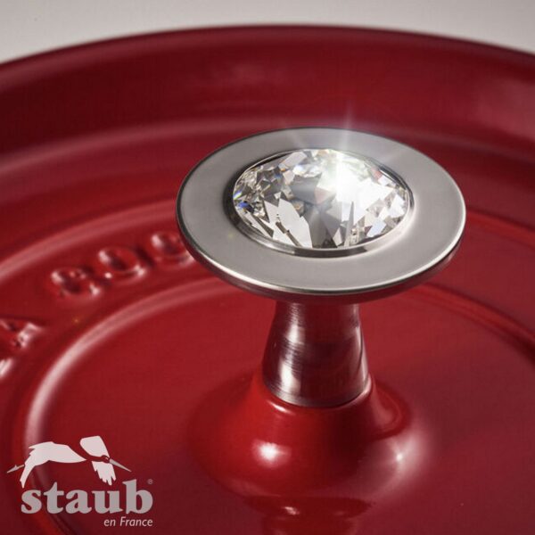Pomello Staub Swarovski rotondo da 4 cm in acciaio inox 1031072 - immagine 5