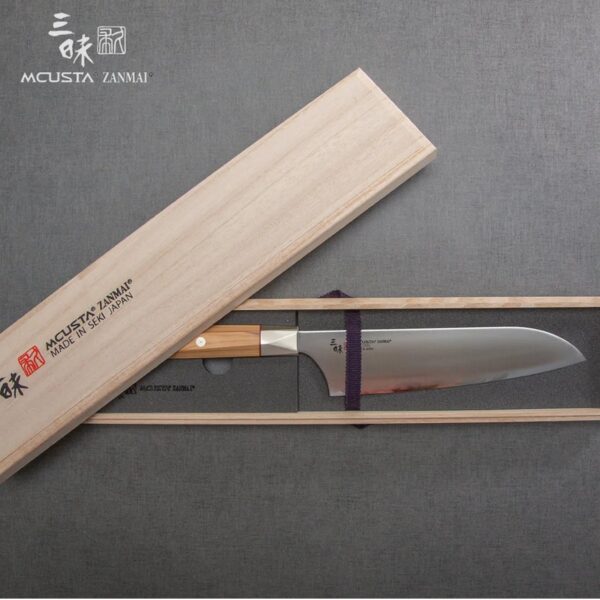 Coltello Santoku 18 cm Mcusta Zanmai Beyond Aogami Super ZBX-5003B - immagine 6