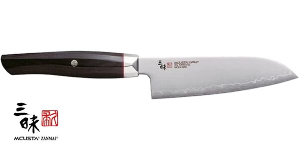 Coltello Santoku 15 cm Mcusta Zanmai Revolution Black ZRB-1215G - immagine 2