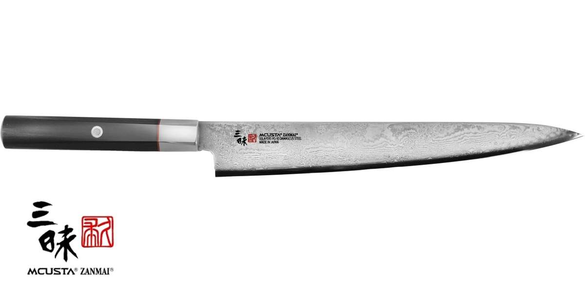 Coltello Sujihiki 24cm Mcusta Zanmai Hybrid Damascus Splash HZ2-3010DS - immagine 2