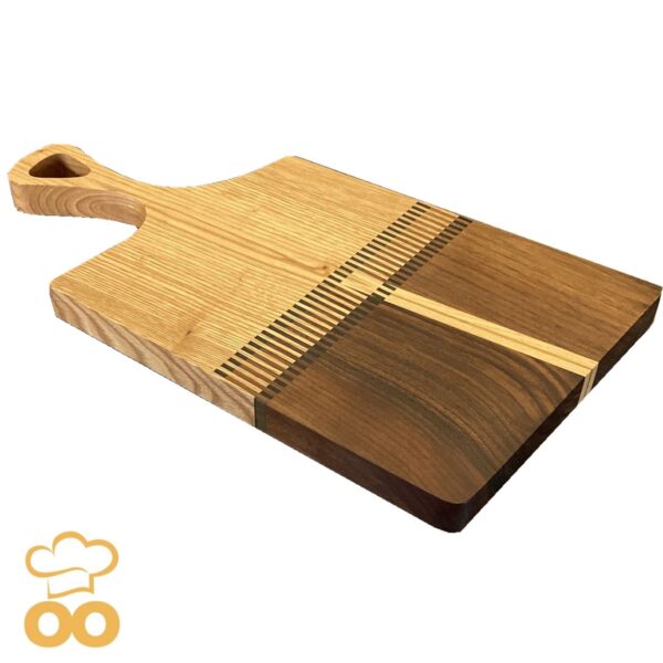 Tagliere artigianale in legno di noce e frassino con inserti in resina TA013 - immagine 2