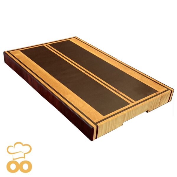 Tagliere artigianale in legno di Padouk e Frassino TA018 - immagine 2