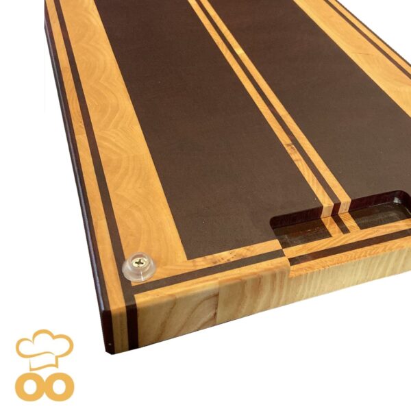Tagliere artigianale in legno di Padouk e Frassino TA018 - immagine 3