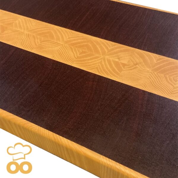 Tagliere artigianale in legno di Padouk e Frassino TA017 - immagine 3