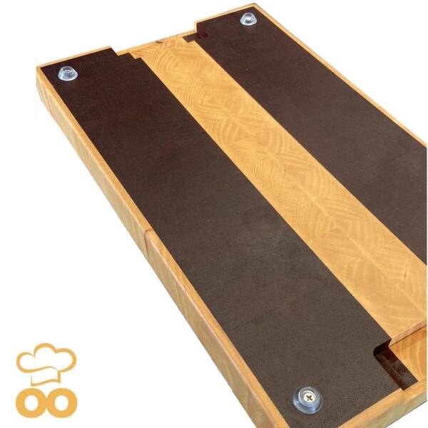Tagliere artigianale in legno di Padouk e Frassino TA017 - immagine 4