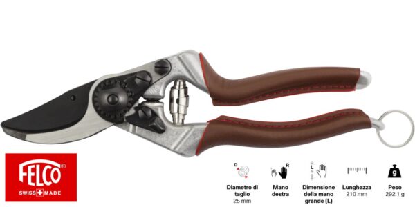 Cesoie Felco 8 Elite con manico in pelle + lama ricambio F08EL - immagine 2