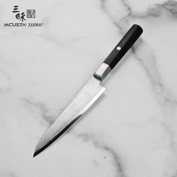 Coltello Petty 15 cm Mcusta Zanmai Hybrid Damascus Splash HZ2-3002DS - immagine 3