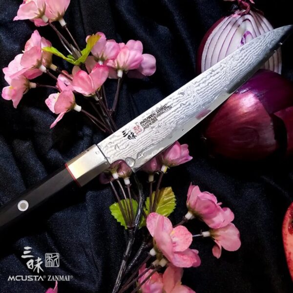 Coltello Petty 15 cm Mcusta Zanmai Hybrid Damascus Splash HZ2-3002DS - immagine 6