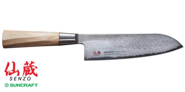 Coltello Santoku Suncraft Twisted Octagon 16,5cm TO-04 - immagine 2