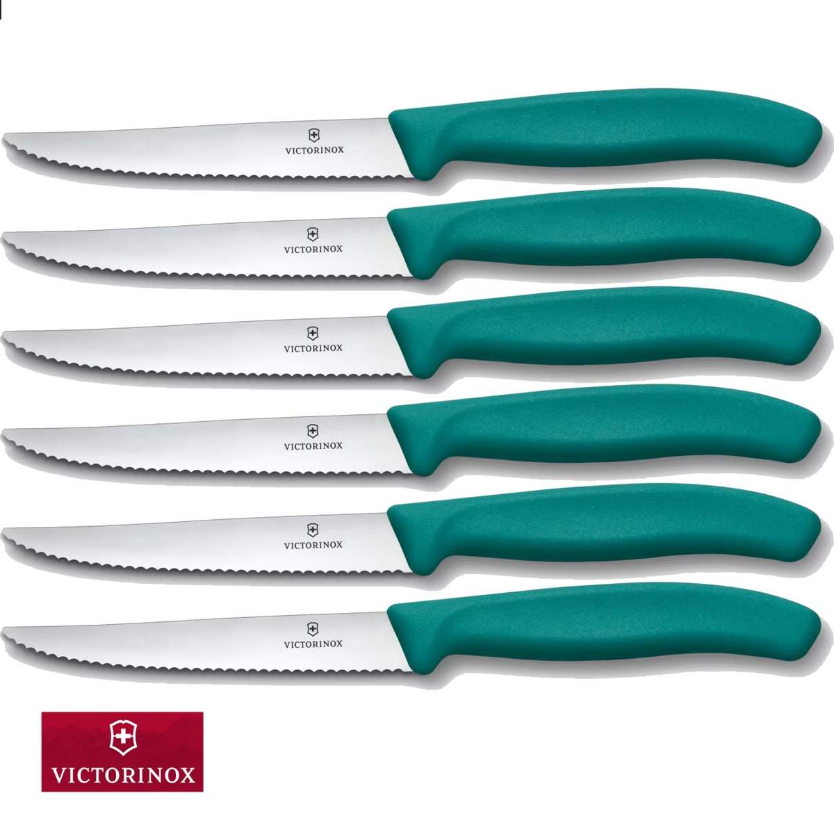 Set 6 coltelli bistecca Victorinox Swiss Classic manico verde V-6.7234.6C1 - immagine 2