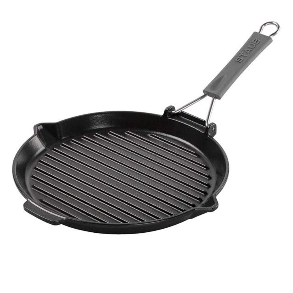 Bistecchiera Staub in ghisa rotonda con manico pieghevole 28 cm 1004036
